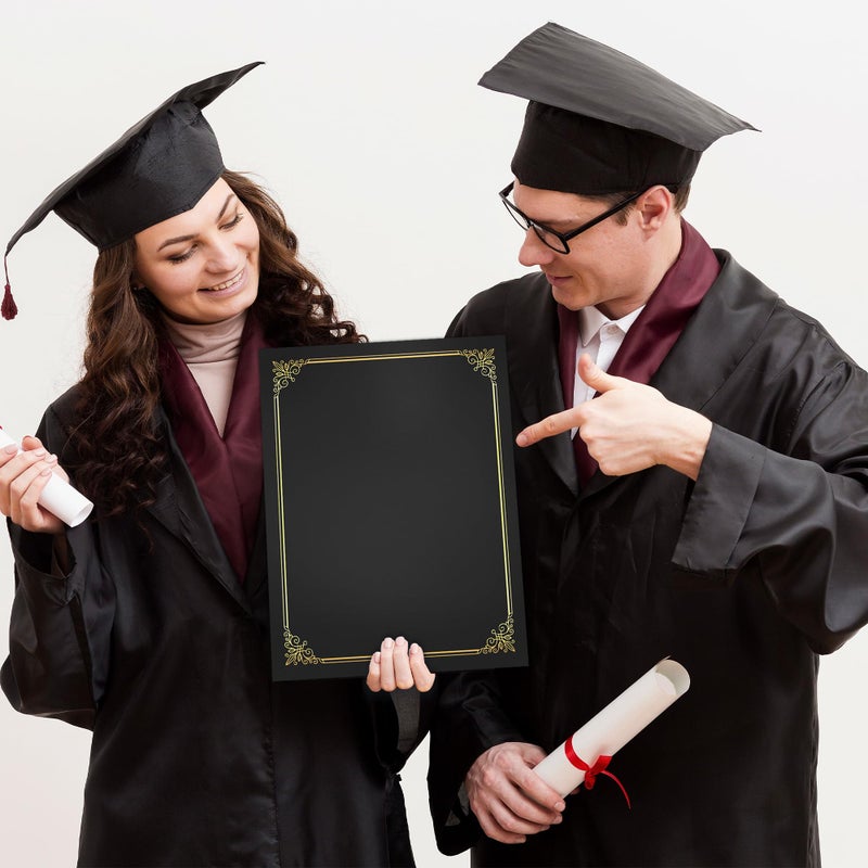 GNL Certificate Holders - 25 Packs Black Diploma Holders  Certificate Covers with Gold Foil Border  for Letter Size 8.5 x 11 Certificate Paper  Award  Graduation  Documents - Image 5